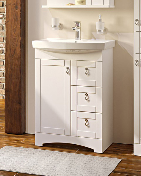 Изображение товара Тумба под умывальник Runo Мерида 60 (напольная, белый)