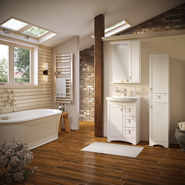 Изображение товара Тумба под умывальник Runo Мерида 60 (напольная, белый)