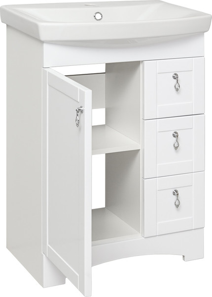 Изображение товара Тумба под умывальник Runo Мерида 60 (напольная, белый)
