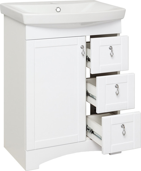 Изображение товара Тумба под умывальник Runo Мерида 60 (напольная, белый)