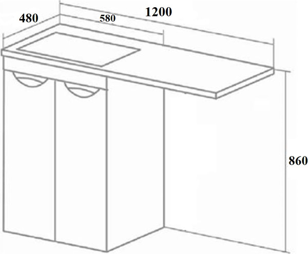 Изображение товара Тумба под умывальник Runo Лира 60 (напольная, белый)