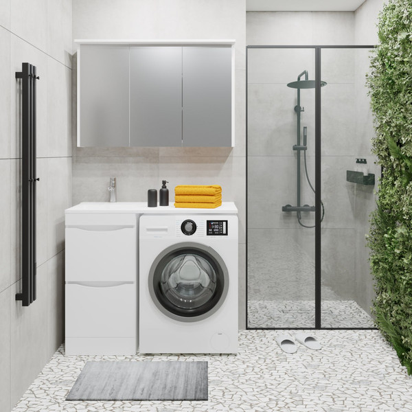 Изображение товара Тумба под умывальник Runo Орион 45 2 ящика (напольная, белый)