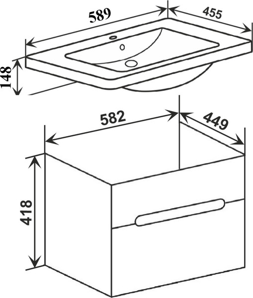 Изображение товара Тумба под умывальник Runo Парма 60 (подвесная)