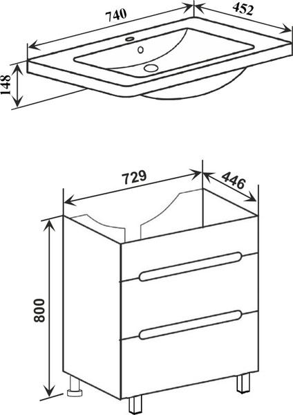 Изображение товара Тумба под умывальник Runo Парма 75 (напольная)