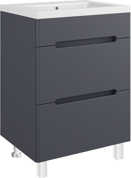 Изображение товара Тумба под умывальник Runo Парма 60 2 ящика (напольная, графит)