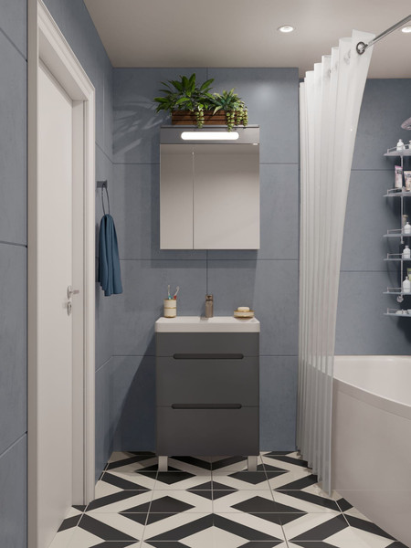 Изображение товара Тумба под умывальник Runo Парма 60 2 ящика (напольная, графит)