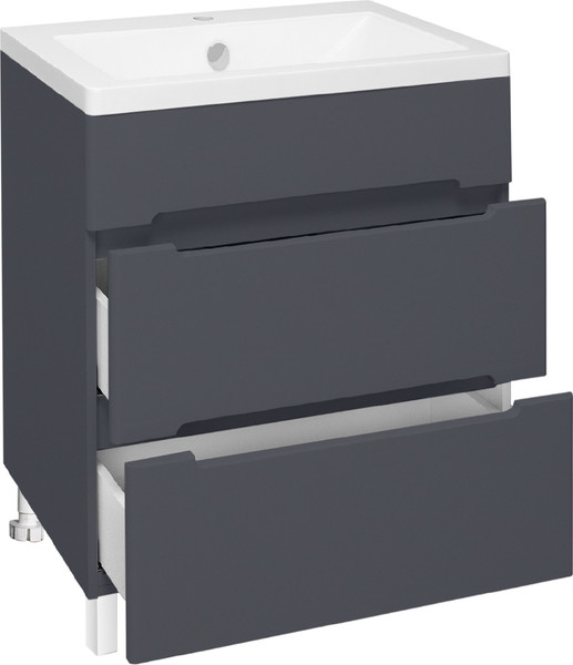 Изображение товара Тумба под умывальник Runo Парма 60 2 ящика (напольная, графит)