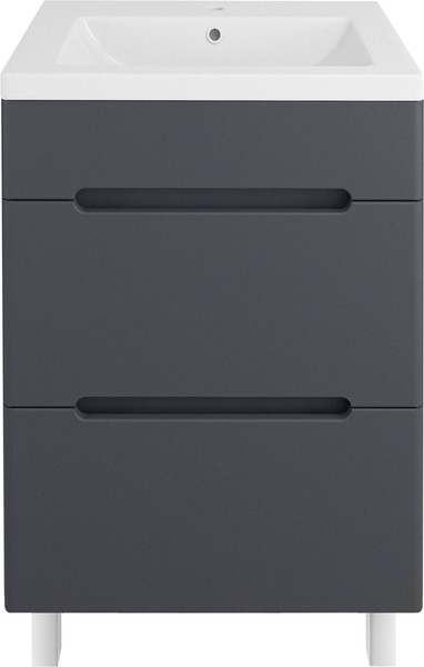 Изображение товара Тумба под умывальник Runo Парма 60 2 ящика (напольная, графит)