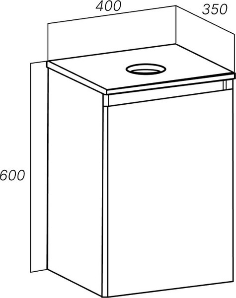 Изображение товара Тумба под умывальник Runo Бари 40 (подвесная, железный камень)