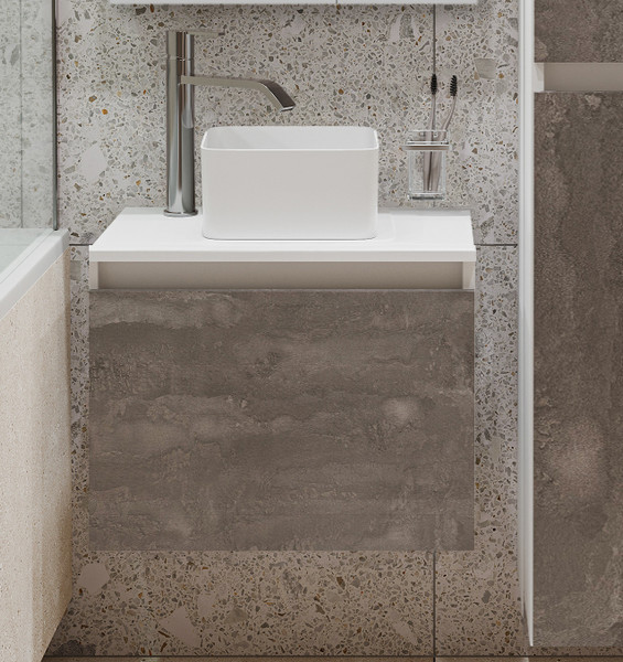 Изображение товара Тумба под умывальник Runo Бари 50 (подвесная, железный камень)