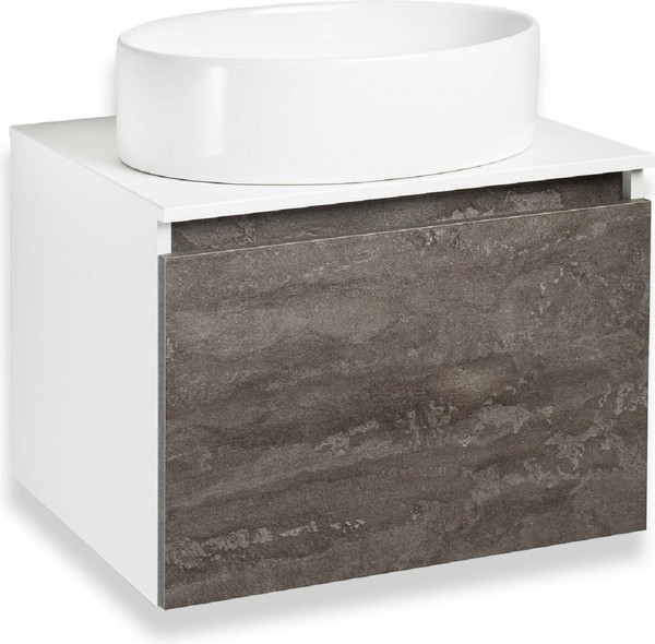 Изображение товара Тумба под умывальник Runo Бари 60 (подвесная, железный камень)