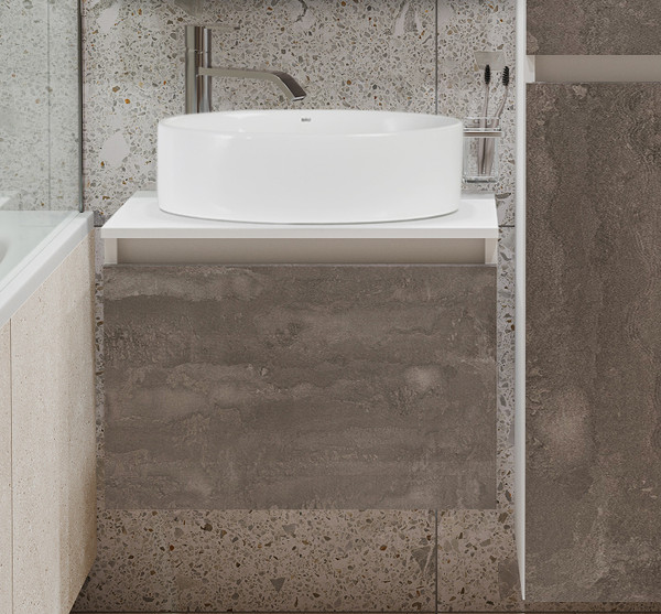 Изображение товара Тумба под умывальник Runo Бари 60 (подвесная, железный камень)