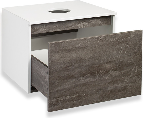 Изображение товара Тумба под умывальник Runo Бари 60 (подвесная, железный камень)