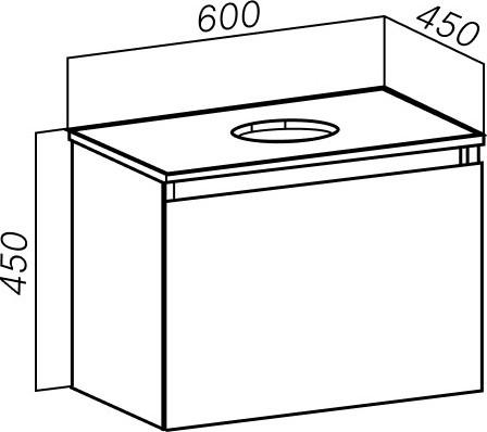 Изображение товара Тумба под умывальник Runo Бари 60 (подвесная, железный камень)