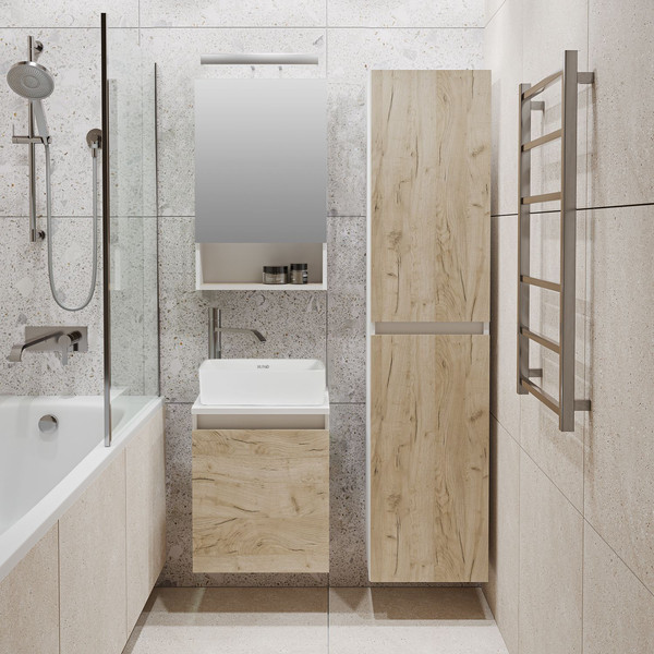 Изображение товара Тумба под умывальник Runo Бари 40 (подвесная, крафт дуб)