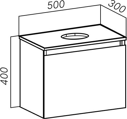 Изображение товара Тумба под умывальник Runo Бари 50 (подвесная, крафт дуб)