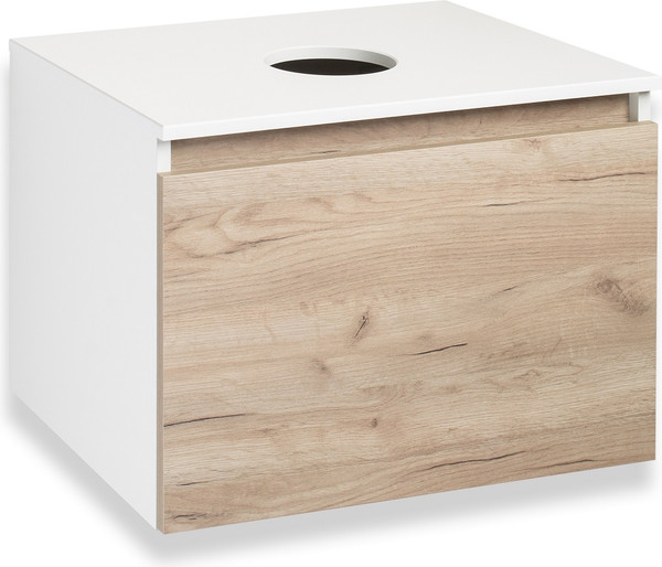 Изображение товара Тумба под умывальник Runo Бари 60 (подвесная, крафт дуб)