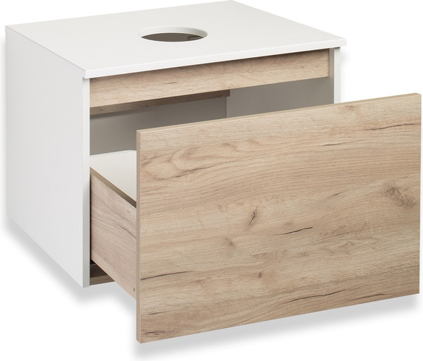 Изображение товара Тумба под умывальник Runo Бари 60 (подвесная, крафт дуб)