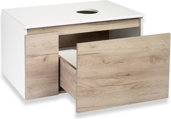 Изображение товара Тумба под умывальник Runo Бари 80 (подвесная, крафт дуб)