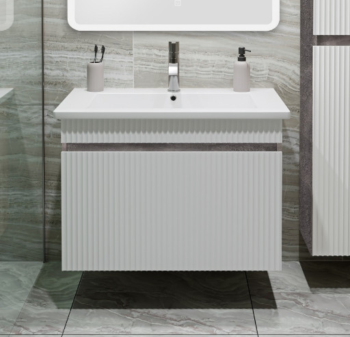 Изображение товара Тумба под умывальник Runo Модена 75 (подвесная, железный камень)