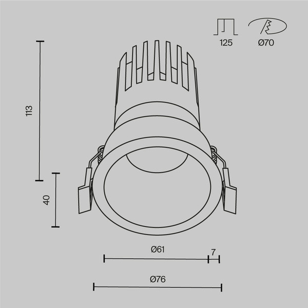 Изображение товара Точечный светильник Maytoni Dip DL118-15W-2.7K-B