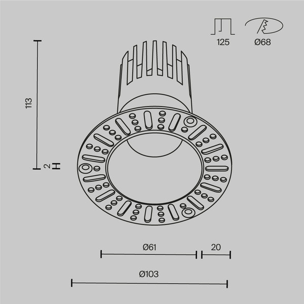 Изображение товара Точечный светильник Maytoni Dip DL122-15W-4K-TRS-B