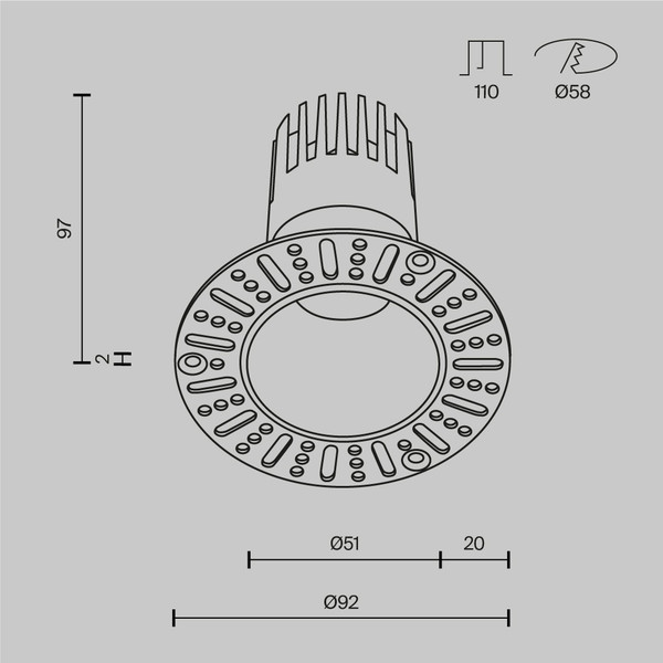 Изображение товара Точечный светильник Maytoni Dip DL120-10W-2.7K-TRS-W