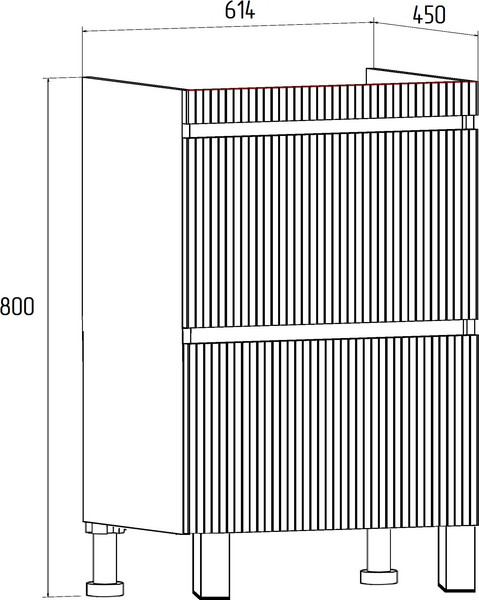 Изображение товара Тумба под умывальник Runo Модена 65 (напольная, белый)
