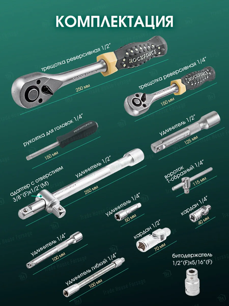 Изображение товара Универсальный набор инструментов RockForce RF-41082-5 (4282)