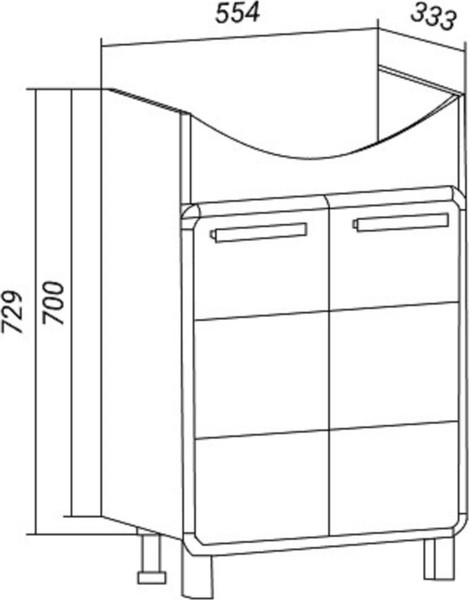 Изображение товара Тумба под умывальник Runo Эрика 60 (напольная)