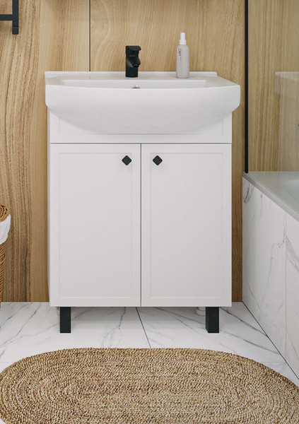 Изображение товара Тумба под умывальник Runo Римини 65 (напольная, белый)