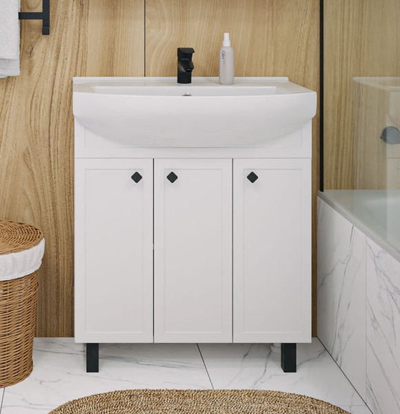 Изображение товара Тумба под умывальник Runo Римини 75 (напольная, белый)