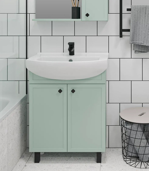 Изображение товара Тумба под умывальник Runo Римини 65 (напольная, мята)