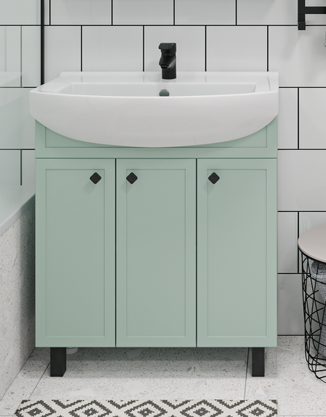 Изображение товара Тумба под умывальник Runo Римини 75 (напольная, мята)