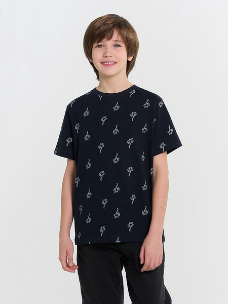 Изображение товара Комплект футболок детских Mark Formelle 113379-2 (р.116-60, голубая дымка/пальмы на темно-синем)