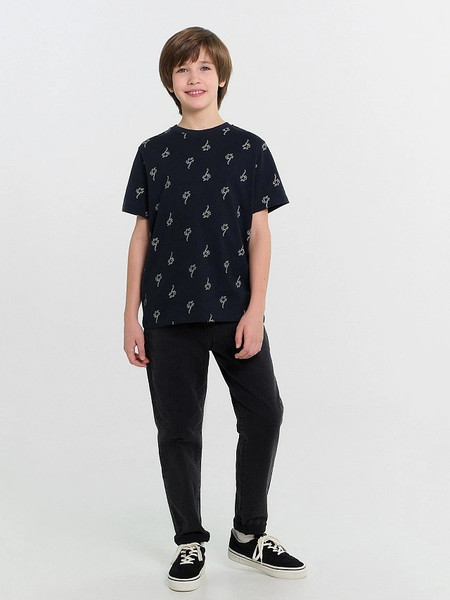 Изображение товара Комплект футболок детских Mark Formelle 113379-2 (р.134-68, голубая дымка/пальмы на темно-синем)