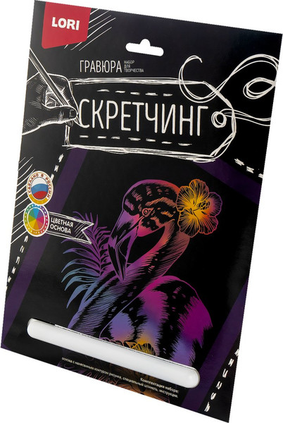 Изображение товара Гравюра Lori Скретчинг Розовый фламинго / Гр-727