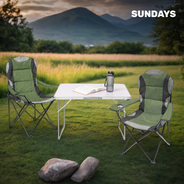 Изображение товара Комплект складной мебели Sundays ZC-CT004/ZC-CC102 (серый/зеленый)