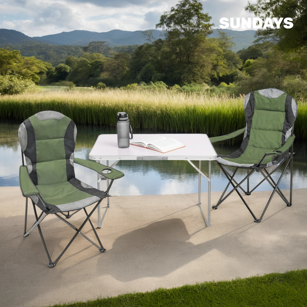 Изображение товара Комплект складной мебели Sundays ZC-CT004/ZC-CC102 (серый/зеленый)