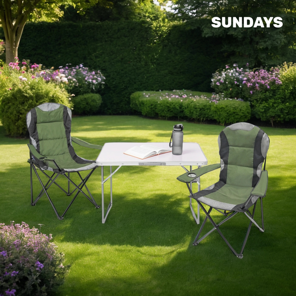 Изображение товара Комплект складной мебели Sundays ZC-CT004/ZC-CC102 (серый/зеленый)