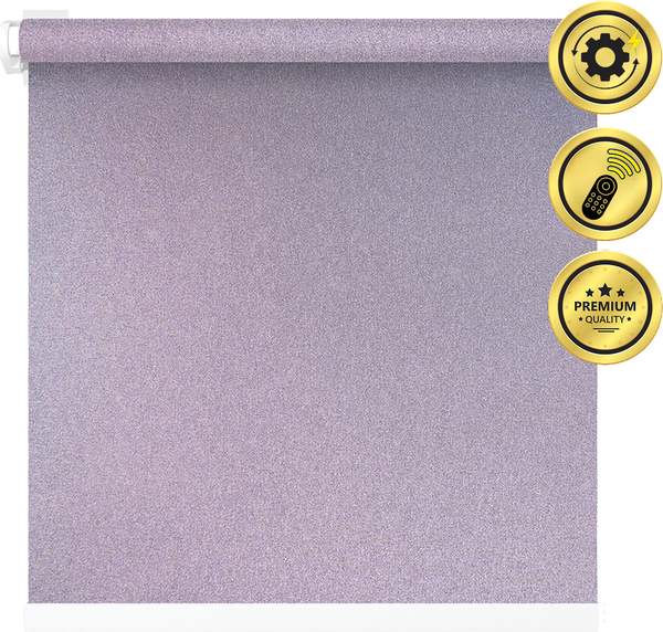 Изображение товара Рулонная электроштора НеоФьюжен Мегаполис 180х250 левая (розовый, белая фурнитура)