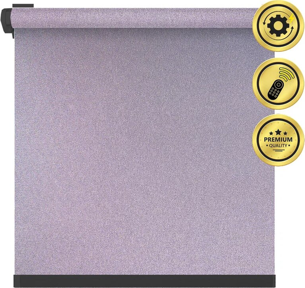 Изображение товара Рулонная электроштора НеоФьюжен Мегаполис 270х250 правая (розовый, черная фурнитура)