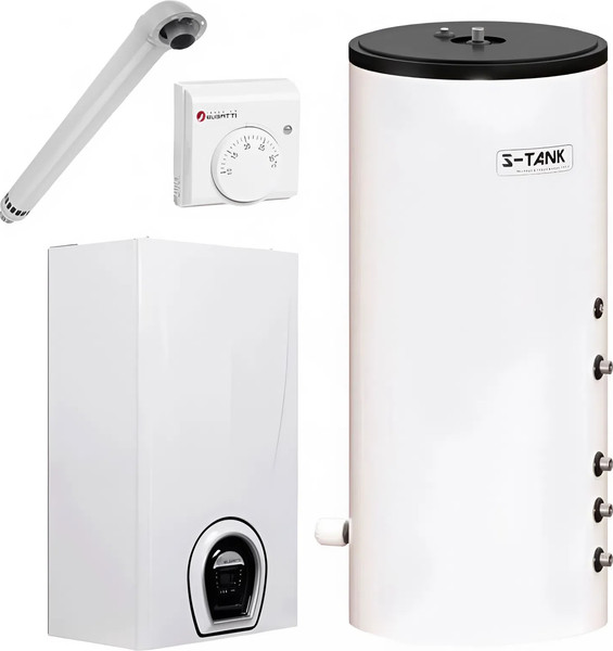 Изображение товара Комплект газового котла с бойлером Federica Bugatti 24В + S-Tank BER 150