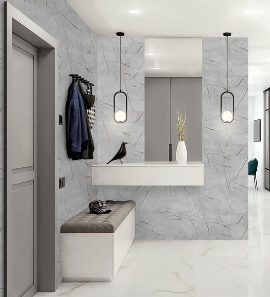 Изображение товара Панель ПВХ STELLA Light Slim Мрамор Грей 673/1 (2600х250х5)