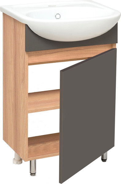 Изображение товара Тумба под умывальник Runo Лада 40 (напольная, дуб/графит)