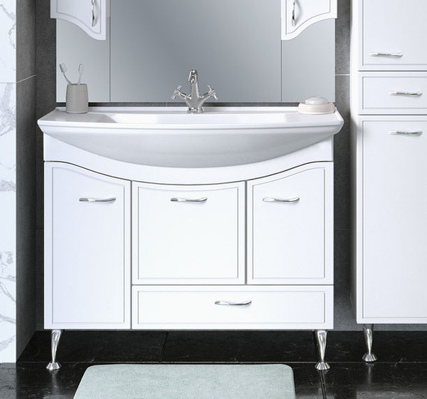 Изображение товара Тумба под умывальник Runo Севилья 105 с корзиной для белья (напольная)