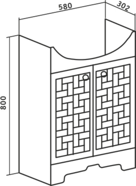 Изображение товара Тумба под умывальник Runo Авила 60 (напольная)