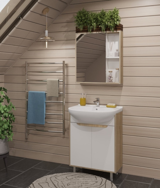 Изображение товара Тумба под умывальник Runo Эко 50 (напольная, белый/лиственница)