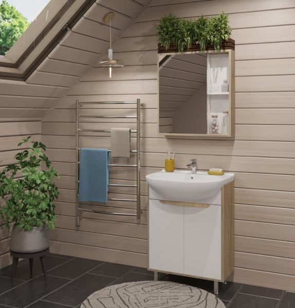 Изображение товара Тумба под умывальник Runo Эко 60 (напольная, белый/лиственница)