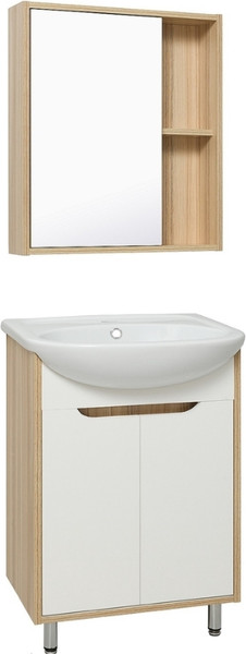 Изображение товара Тумба под умывальник Runo Эко 60 (напольная, белый/лиственница)